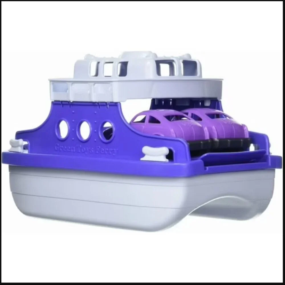 NEW Green Toys Ferry Boat Bath Tub Toys Water Toy with Cars Purple White Toy NEW